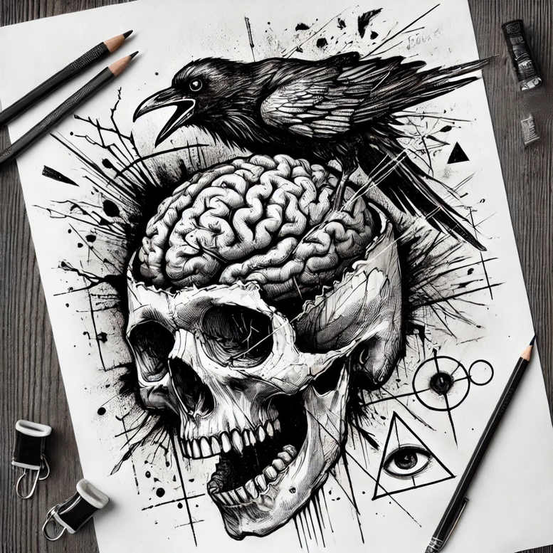Kruki i wrony - Free tattoo design ideas ai genereted - inkby.ai