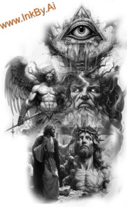 face-of-jesus-tattoo – tattoo design ideas free ai generated – depth-realism – for-palm – Gallery: jesus-inkby-ai