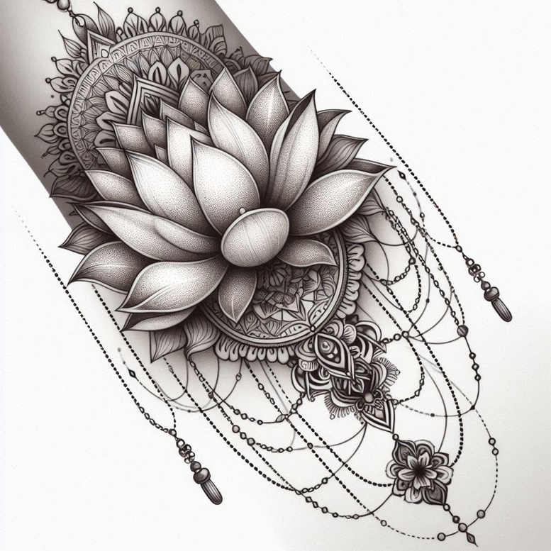 hypnotic – tattoo design ideas free ai generated – infinite-pattern – for-spine – Gallery: mandalas-and-similar-inkby-ai