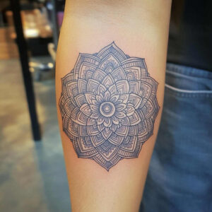 repetitive-shapes – tattoo design ideas free ai generated – ornamental-mandala – for-collarbone – Gallery: mandalas-and-similar-inkby-ai