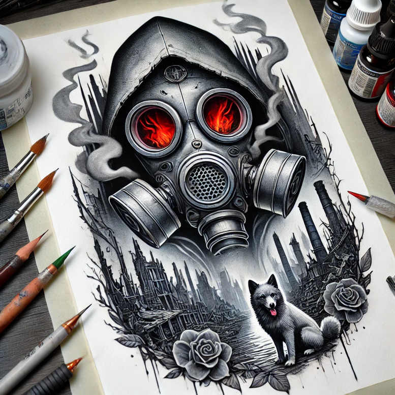 expressive-mask – tattoo design ideas free ai generated – neotraditional-vivid-color – for-calf – Gallery: masks-inkby-ai