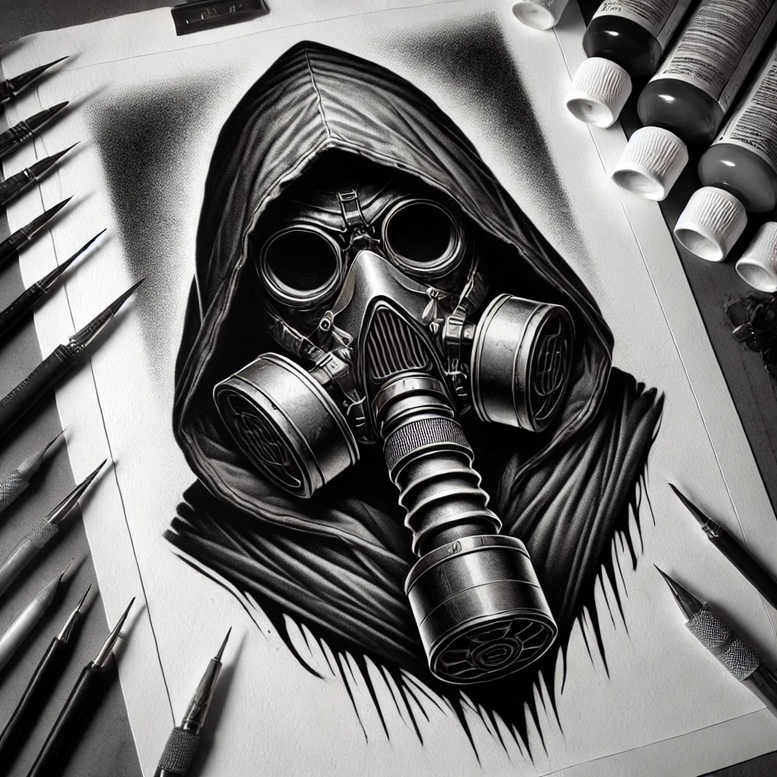 japanese-mask – tattoo design ideas free ai generated – realism-delicate-highlight – for-ribs – Gallery: masks-inkby-ai