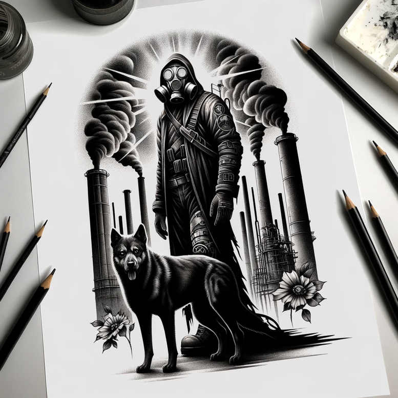 shaded-mask – tattoo design ideas free ai generated – surrealism-metaphysical – for-upper-shoulder – Gallery: masks-inkby-ai