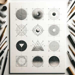 abstract – tattoo design ideas free ai generated – circular-lace – for-lower-leg – Gallery: minimalistic-inkby-ai