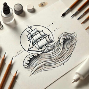 micro-line – tattoo design ideas free ai generated – circle-of-life – for-scapula – Gallery: minimalistic-inkby-ai