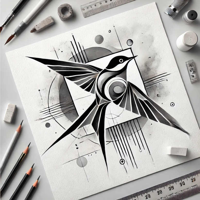 outline-only – tattoo design ideas free ai generated – radiating-symmetry – for-upper-back – Gallery: minimalistic-inkby-ai