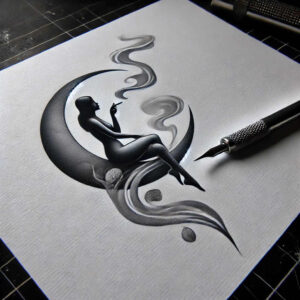 silent – tattoo design ideas free ai generated – universe – for-temple – Gallery: minimalistic-inkby-ai