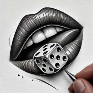 lips-with-symbol-tattoo – tattoo design ideas free ai generated – neotraditional-vibrant-palette – for-upper-back – Gallery: mouths-lips-inkby-ai