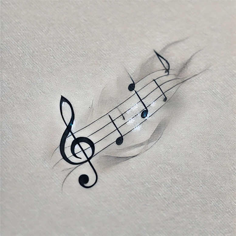 music tattoo design ideas Surrealism metaphysical plain tattoo for heel
