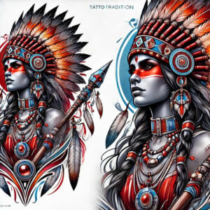 native-ritual-tattoo-neotraditional-artful-color-for-chest – tattoo design ideas free ai generated – Gallery: native-american-women-inkby-ai
