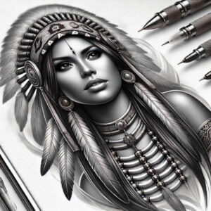 native-american-women tattoo design ideas beyond reality cultural for shoulder blade