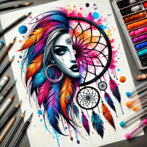 native-american-women tattoo design ideas Realism hyper-realistic feminine for outer arm
