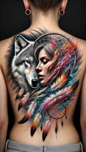 native-american-women tattoo design ideas Realism color precision native motifs stands for perseverance