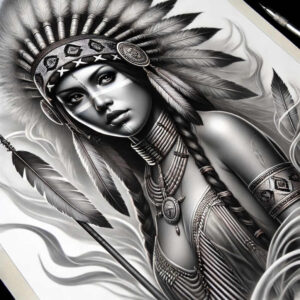 native-american-women tattoo design ideas color saturation spiritual meaning resilience
