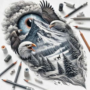 forest-path-tattoo – tattoo design ideas free ai generated – surrealism-hallucinatory – for-neck – Gallery: nature-inkby-ai