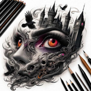 dark-shadow-and-light-tattoo – tattoo design ideas free ai generated – realism-real-life-shading – for-upper-shoulder – Gallery: other-dark-inkby-ai