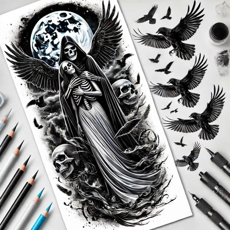 other-dark tattoo design ideas matte-finish disturbing shows perseverance