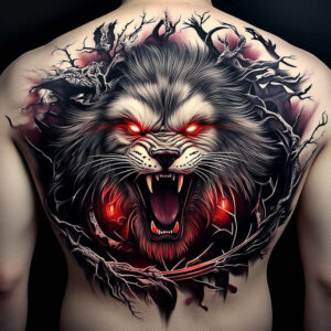 other-dark tattoo design ideas Surrealism fantastical elements hellfire stands for endurance