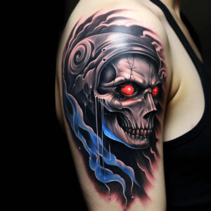 other-dark tattoo design ideas ink realism menacing for upper thigh