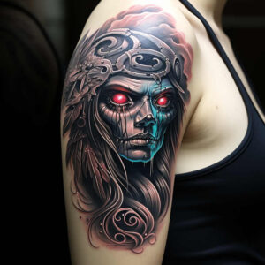 other-dark tattoo design ideas Surrealism impossible forms occult for lower back