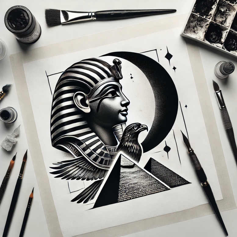 egyptian-history-tattoo-neotraditional-textural-detail-for-palm – tattoo design ideas free ai generated – Gallery: other-egypt-inkby-ai