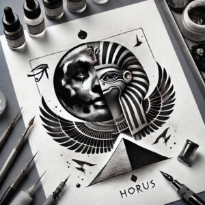 other-egypt tattoo design ideas Surrealism juxtaposition detailed carvings for upper thigh