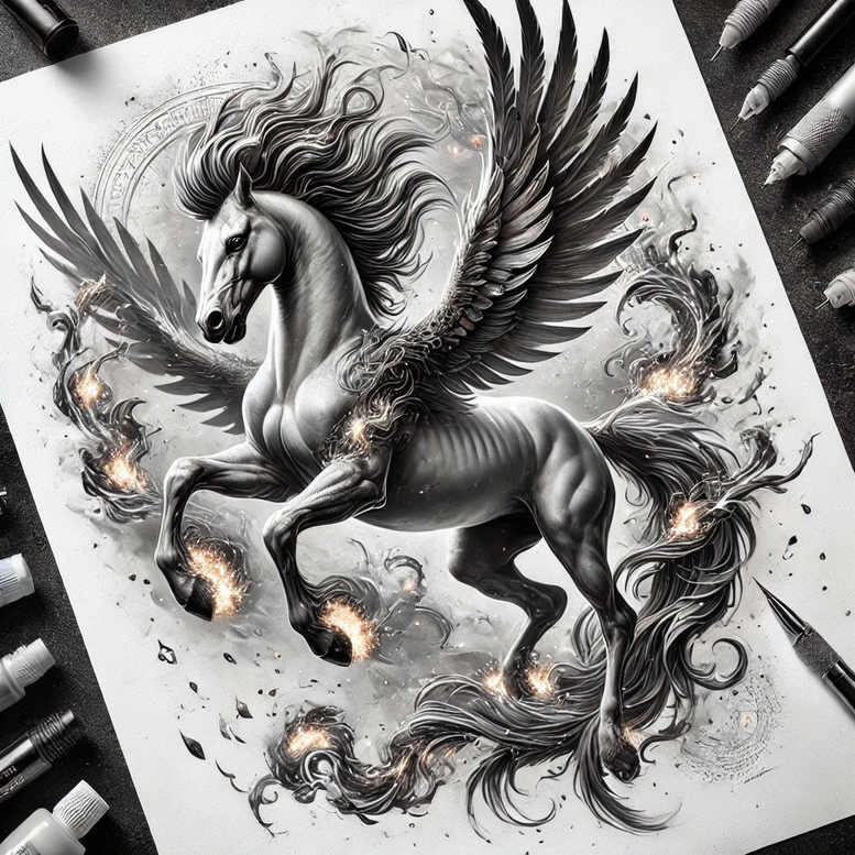 shadow-realism – tattoo design ideas free ai generated – thin-script – for-upper-arm – Gallery: other-fantastic-inkby-ai