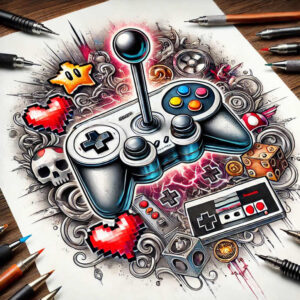 diving-hobby – tattoo design ideas free ai generated – neotraditional-bold-highlights – for-toe – Gallery: other-hobby-inkby-ai