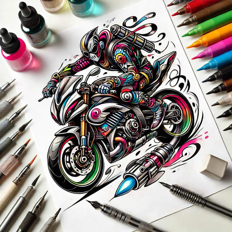 horseback-riding-hobby – tattoo design ideas free ai generated – realism-realistic-structure – for-thigh – Gallery: other-hobby-inkby-ai