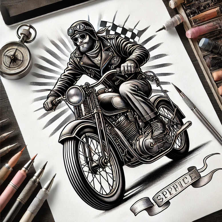 other-hobby tattoo design ideas mirrored effect hobby symbols for lower arm