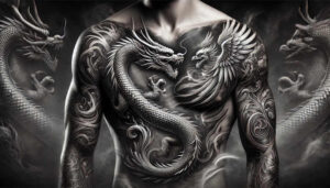 for-women – tattoo design ideas free ai generated – realism-inner-glow – for-behind-ear – Gallery: phoenix-inkby-ai