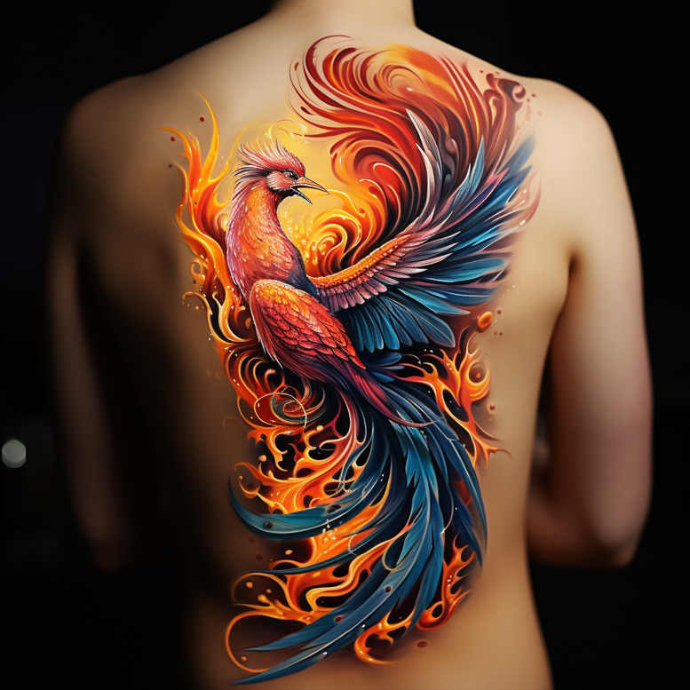 phoenix-with-fire-and-light – tattoo design ideas free ai generated – realism-precise-anatomy – for-wrist-side – Gallery: phoenix-inkby-ai
