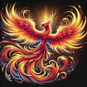 phoenix-with-spiritual-motif – tattoo design ideas free ai generated – neotraditional-bold-texture – for-shin – Gallery: phoenix-inkby-ai