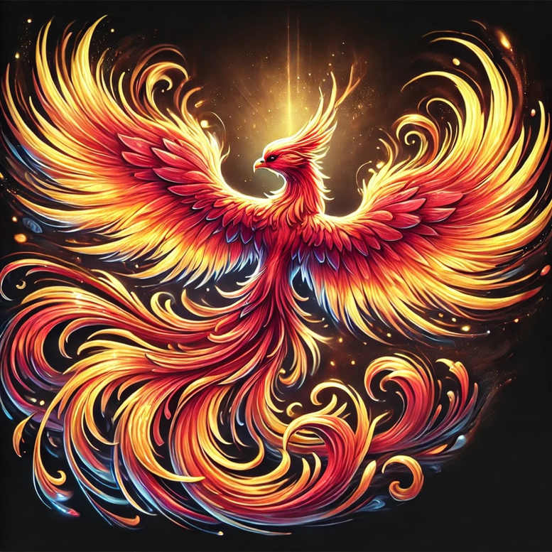 phoenix-with-spiritual-motif – tattoo design ideas free ai generated – neotraditional-bold-texture – for-shin – Gallery: phoenix-inkby-ai