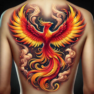 phoenix-with-symbolic-meaning – tattoo design ideas free ai generated – neotraditional-subtle-tone – for-lower-leg – Gallery: phoenix-inkby-ai