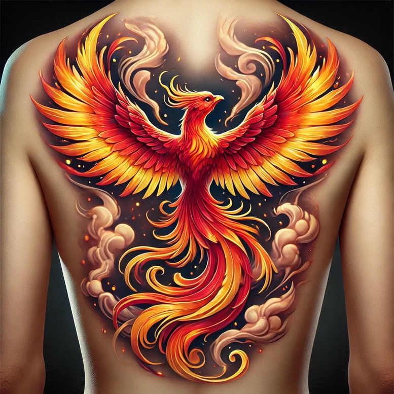 phoenix-with-symbolic-meaning – tattoo design ideas free ai generated – neotraditional-subtle-tone – for-lower-leg – Gallery: phoenix-inkby-ai