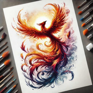 phoenix tattoo design ideas contoured forms mystical for biceps