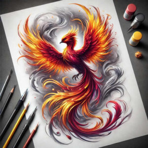 phoenix tattoo design ideas Surrealism distorted reality strength represents strength