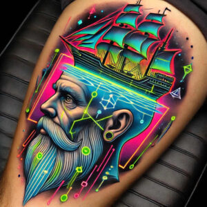 myth-god-tattoo – tattoo design ideas free ai generated – deformed – for-upper-thigh – Gallery: poseidon-inkby-ai
