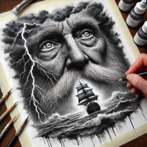 poseidon tattoo design ideas fisheye aquatic ruler for stomach