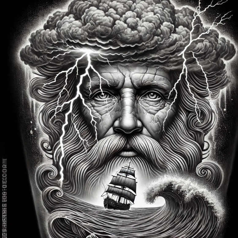 poseidon tattoo design ideas decorative elements saltwater soul for temple