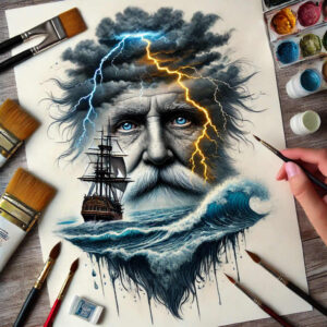 water-element-god-tattoo – tattoo design ideas free ai generated – creeping-shadow – for-fingers – Gallery: poseidon-inkby-ai