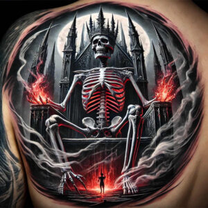 bold-contour-skull-tattoo – tattoo design ideas free ai generated – noir – for-heel – Gallery: skulls-inkby-ai