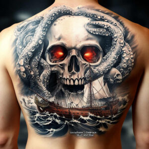 magic-motif-skull-tattoo – tattoo design ideas free ai generated – deformed – for-inner-arm – Gallery: skulls-inkby-ai