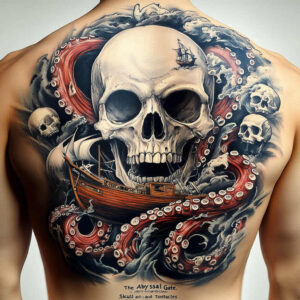 magic-motif-skull-tattoo – tattoo design ideas free ai generated – spine-chilling – for-behind-ear – Gallery: skulls-inkby-ai