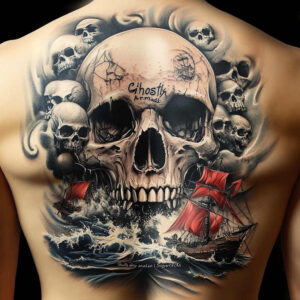 magic-motif-skull-tattoo – tattoo design ideas free ai generated – terrifying – for-upper-shoulder – Gallery: skulls-inkby-ai