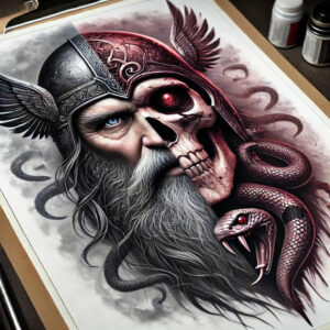 nature-motif-skull-tattoo – tattoo design ideas free ai generated – reflection – for-palm – Gallery: skulls-inkby-ai