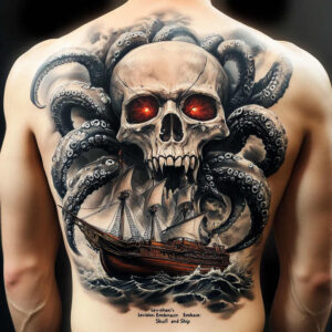 ornament-skull-tattoo – tattoo design ideas free ai generated – murky – for-neck – Gallery: skulls-inkby-ai