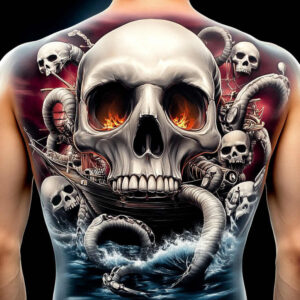 rebirth-motif-skull-tattoo – tattoo design ideas free ai generated – phantom – for-forearm – Gallery: skulls-inkby-ai
