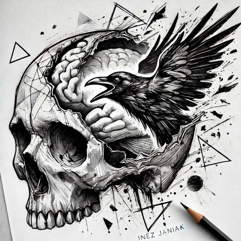skulls tattoo design ideas Surrealism mystical bone detailing represents determination